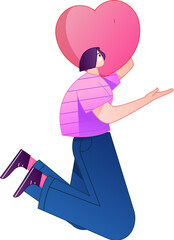 A relief illustration of a figure holding a caring hand, embodying the act of sharing affection.
