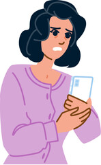 Fototapeta premium Woman receiving bad news on mobile phone looking worried