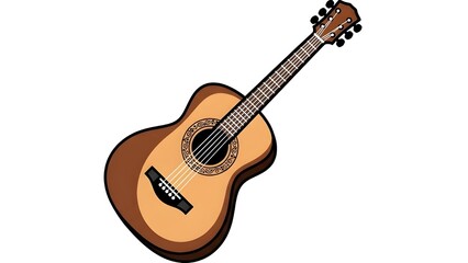 Fototapeta premium Guitar icon. Acoustic guitar. Vector illustration stock illustration
