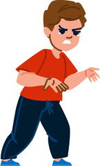 Angry boy showing aggressive behavior during conflict