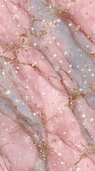 Fototapeta premium Pink and grey marble texture with gold accents and glitter 