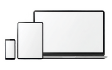 Stunning mockup featuring smartphone tablet and laptop screens Isolated on a transparent background