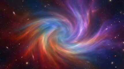Fototapeta premium Vibrant colorful cosmic vortex background showing a deep space nebula swirl ideal for science fiction posters futuristic digital wallpapers and astronomy educational content