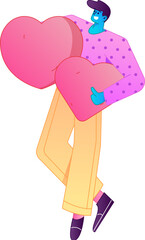 A relief illustration of a figure holding a caring hand, embodying the act of sharing affection.
