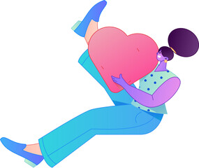 A relief illustration of a figure holding a caring hand, embodying the act of sharing affection.
