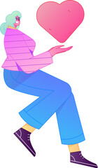 A relief illustration of a figure holding a caring hand, embodying the act of sharing affection.
