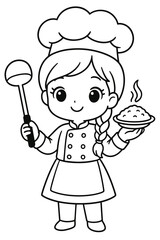 Funny cartoon chef illustrations
