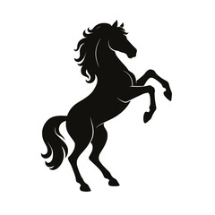 Running black stallion silhouette vector illustration