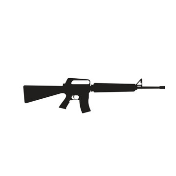 assault rifle  m16 isolated on white background 