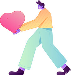 A relief illustration of a figure holding a caring hand, embodying the act of sharing affection.
