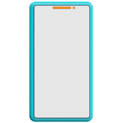 3d smartphone with transparent background