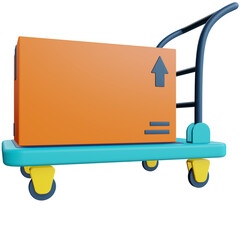 3d trolley with package box