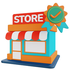 verified store 3d illustration