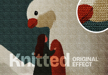 Knitted Photo Effect Mockup