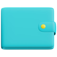 3d wallet on transparent background