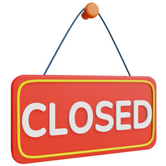 closed sign isolated on transparent background