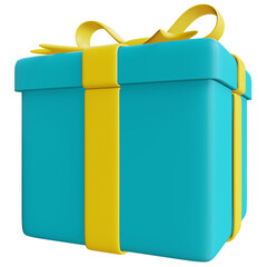 3d gift box isolated on transparent background