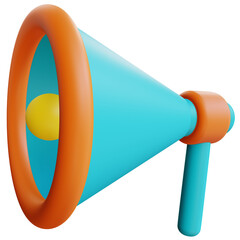 3d megaphone isolated on transparent background