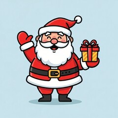 Santa claus holding a christmas gift