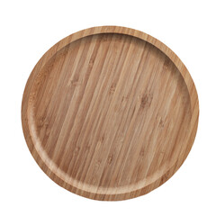 bamboo flat plate, insulated on a white background