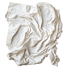 Obraz premium A crumpled white cloth, isolated on a transparent background.