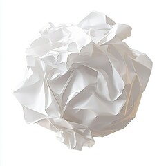 Obraz premium A crumpled white paper ball isolated on a white background.
