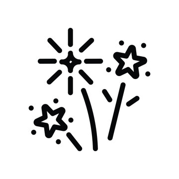 Minimalist firework burst icon featuring radiating lines and star-shaped sparks, representing celebration, festive events, New Year parties, and joyful moments