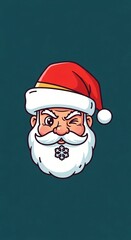 Santa claus winking face illustration