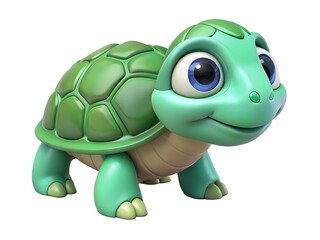 Obraz premium Charming cartoon turtle character with large eyes and a friendly expression