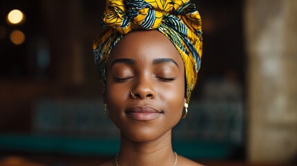 Woman meditating in yoga pose