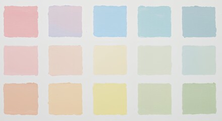 Pastel Color Swatches in Soft Pink Purple Blue Green Orange Yellow Tones