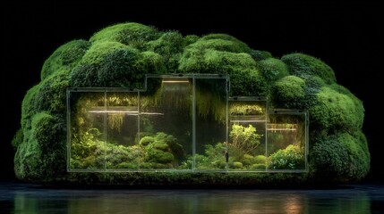 Futuristic Eco-Friendly Architecture Integrated with Nature.