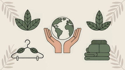 Ecofriendly Clothing and Sustainability Icons