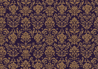 Damask seamless pattern vector for wallpaper, this damask pattern vector is ideal for textiles, packaging and elegant damask pattern vector prints