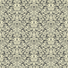 Vintage seamless damask floral pattern background