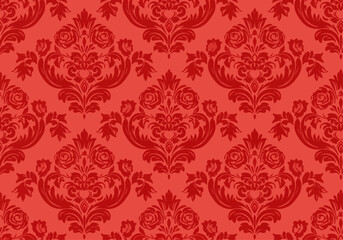 Fototapeta premium Seamless baroque style damask background