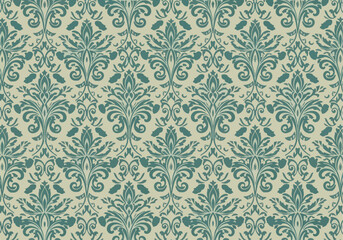 Fototapeta premium Seamless vintage floral damask pattern vector texture wallpaper design