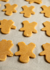 Raw Gingerbread Cookies in Tray – Ready to Bake