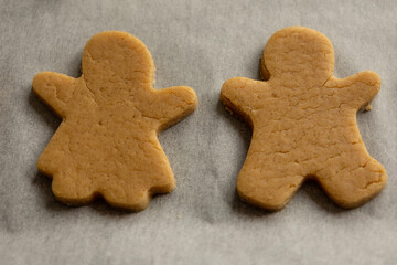 Raw Gingerbread Cookies in Tray – Ready to Bake