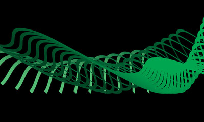 Abstract vector in colorful gradations on a dark background. Modern, dynamic and futuristic wavy lines. Suitable for technology designs, digital posters, presentation backgrounds and creative graphic.