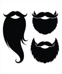  Classic Male Facial Hair Icons Featuring Stylish Beards and Curved Mustaches