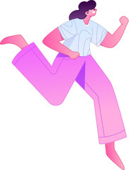 Vector flat gradient illustration of a character flying and hovering.
