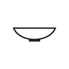  Minimal Bowl Silhouette Icon on White Background