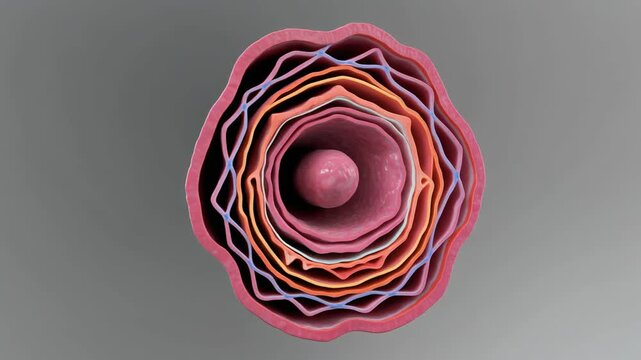 3D CGI Octane Render of a Human Pacinian Corpuscle Cross-Section