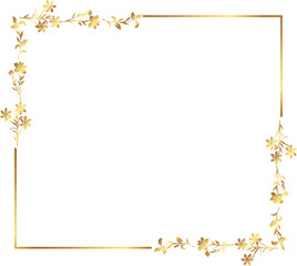 frame with leaves gold border Golden Border Warm Color Frame