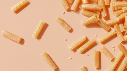 Pasta shells food closeup background with unhealthy cigarette box and nicotine danger