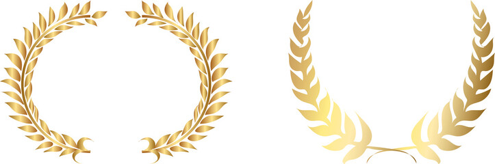 Luxury Holden Laurel Wreath Set Golden laurel wreath set elegant elements, classic victory award...