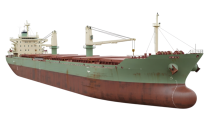 Isolated general cargo ship, bulk carrier, motor ship, sea transport for dry cargo trade