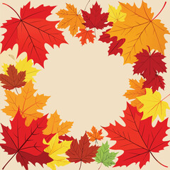 Fototapeta premium Autumn maple leaf border