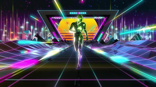 Synthwave Running Man